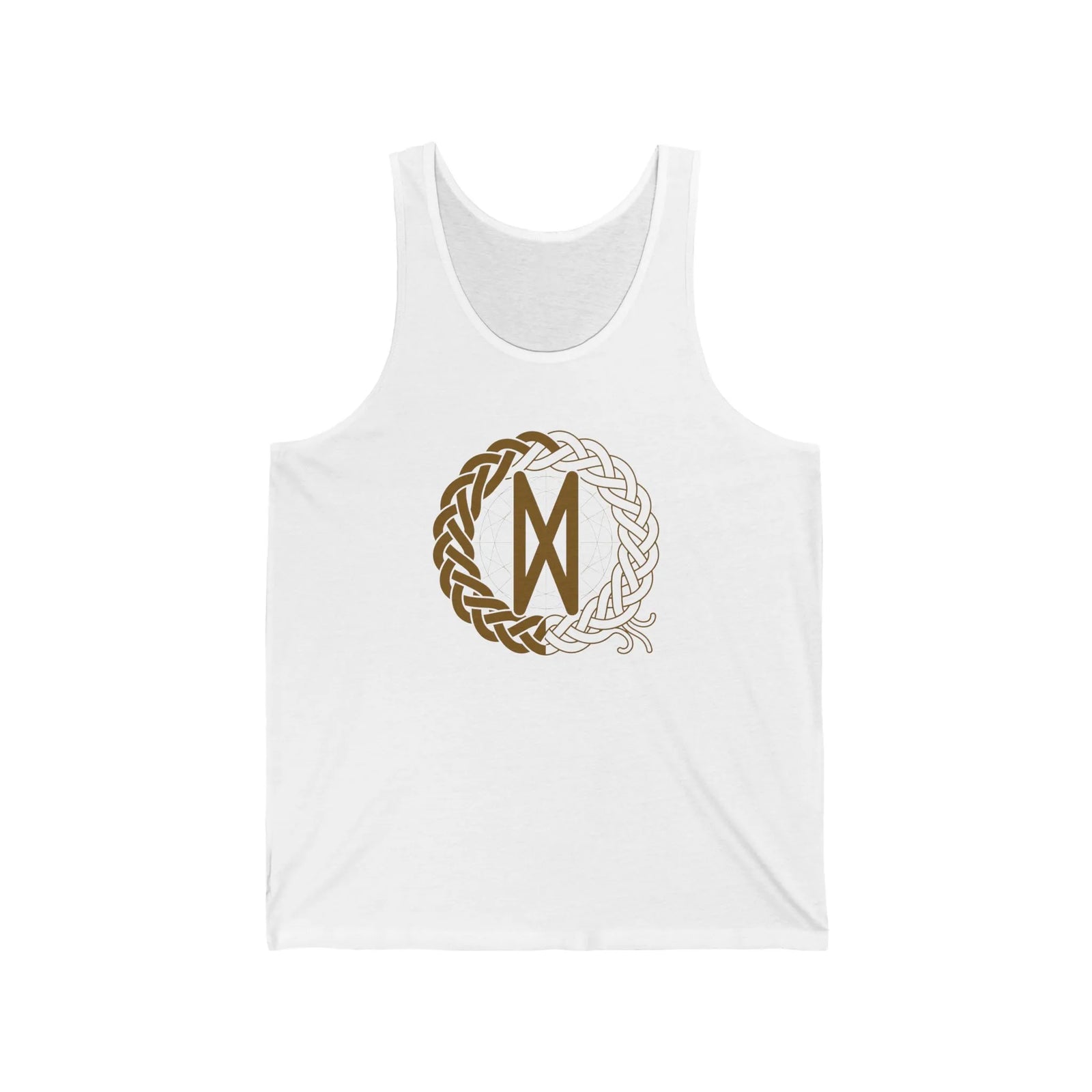 Dagaz Rune Dawn Dusk Graphic Tank Top - Soft Lightweight Retail Fit Jersey - Unisex White