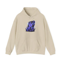 Thurisaz Rune Lightning Graphic Hoodie - Heavy Blend Fleece Pullover - Unisex White