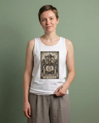 The Emperor Tarot Card Tank Top - Soft Ringspun Cotton Jersey - Unisex White