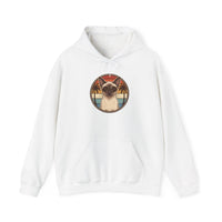 Siamese Cat Retro Sunset Aviator Hoodie - Heavy Blend Fleece Pullover - Unisex White