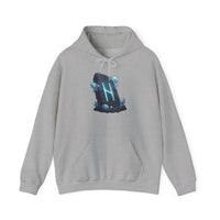 Hagalaz Rune Stone Graphic Hoodie - Heavy Blend Fleece Pullover - Unisex White