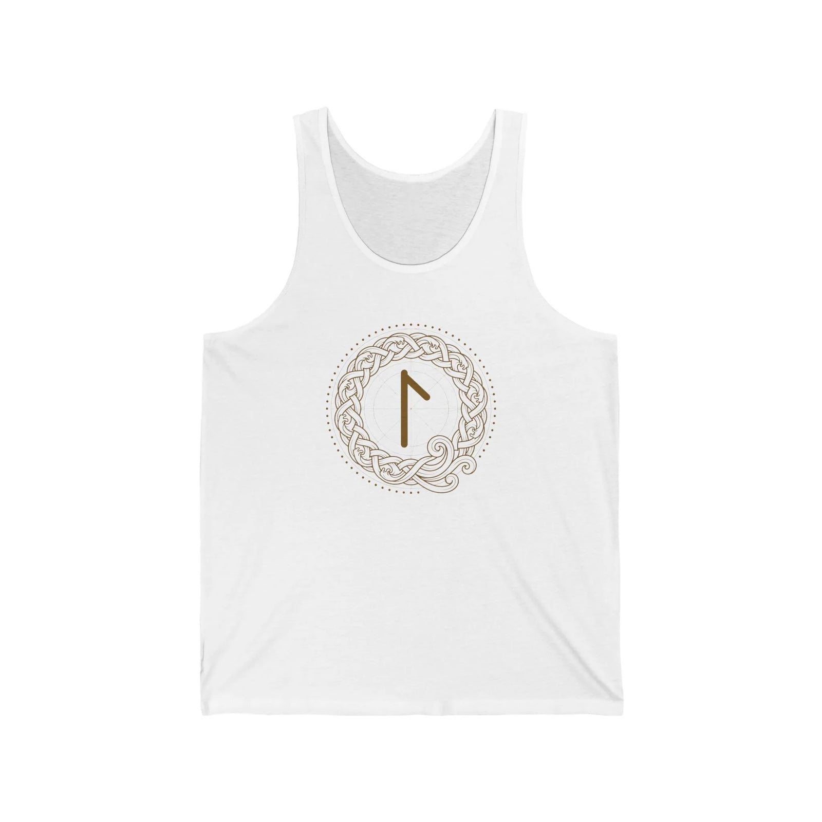 Laguz Rune Norse Symbol Tank Top - Lightweight Ringspun Jersey Tank - Unisex White