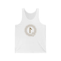 Laguz Rune Norse Symbol Tank Top - Lightweight Ringspun Jersey Tank - Unisex White