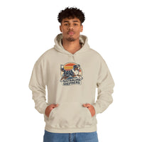 Australian Shepherd Retro 70s Sunset Hoodie - Heavy Blend Fleece Pullover - Unisex White