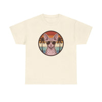 Sphynx Cat 70s Sunset Aviators T-Shirt - Heavy Cotton Classic Fit Tee - Unisex White