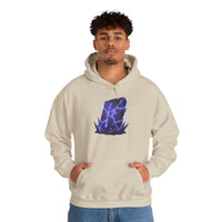 Thurisaz Rune Lightning Graphic Hoodie - Heavy Blend Fleece Pullover - Unisex White