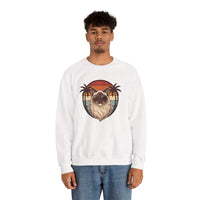Ragdoll Cool Cat 70s Sunset Aviators Sweatshirt - Classic Fit Midweight Crewneck - Unisex White