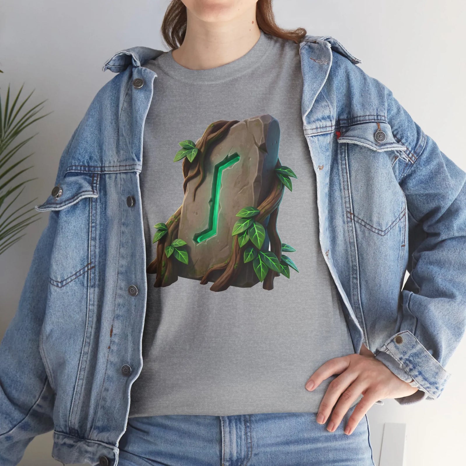 Eihwaz Yew Tree Rune T-Shirt - Heavy 100% Cotton Classic Fit - Unisex White