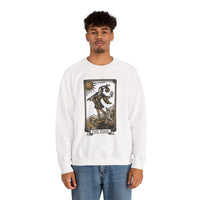 The Fool Tarot Card Graphic Sweatshirt - Heavy Blend Crewneck Fleece - Unisex White