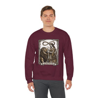 Strength Tarot Card Sweatshirt - Heavy Blend Crewneck Fleece - Unisex White