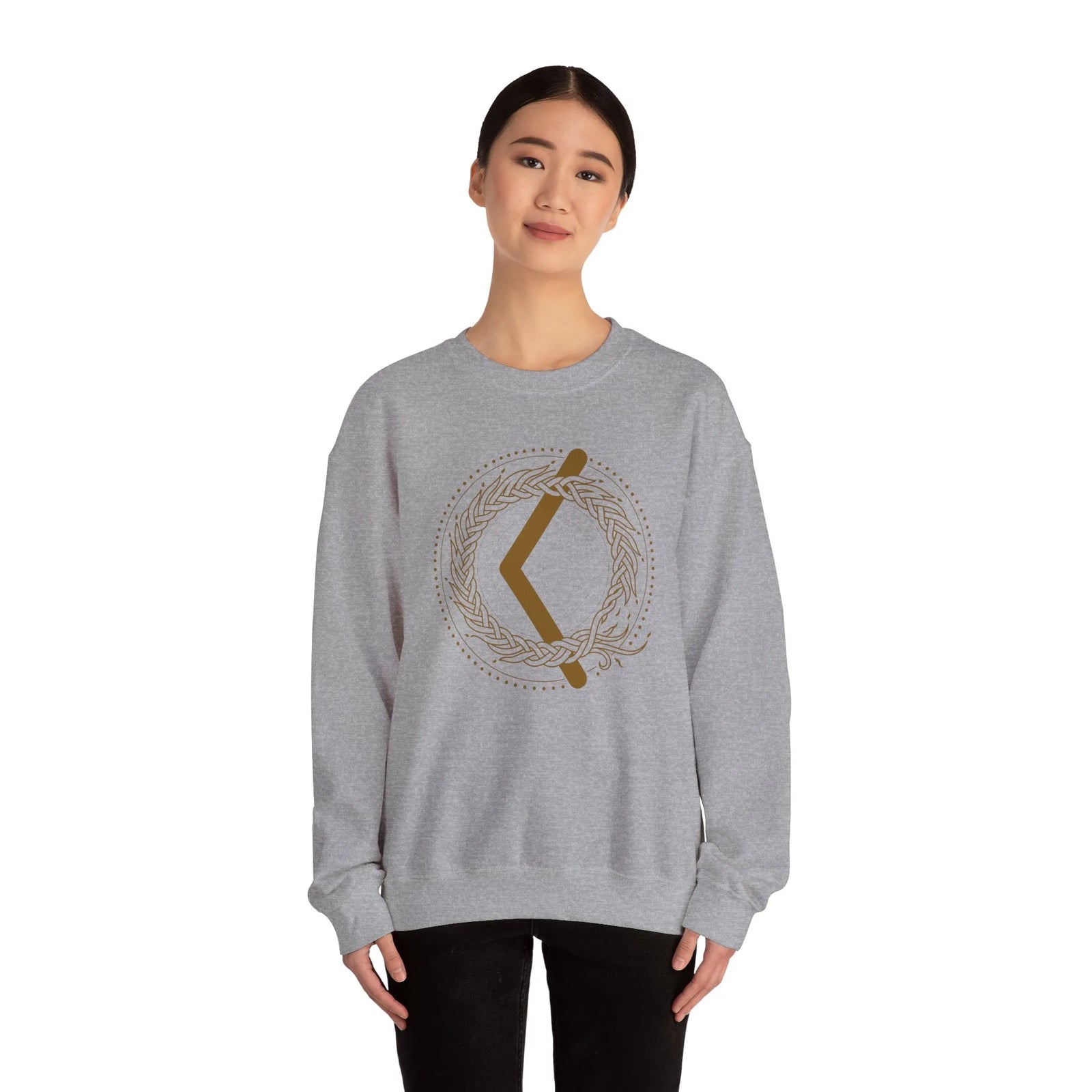 Kenaz Rune Creative Fire Sweatshirt - Heavy Cotton Blend Crewneck - Unisex Off White