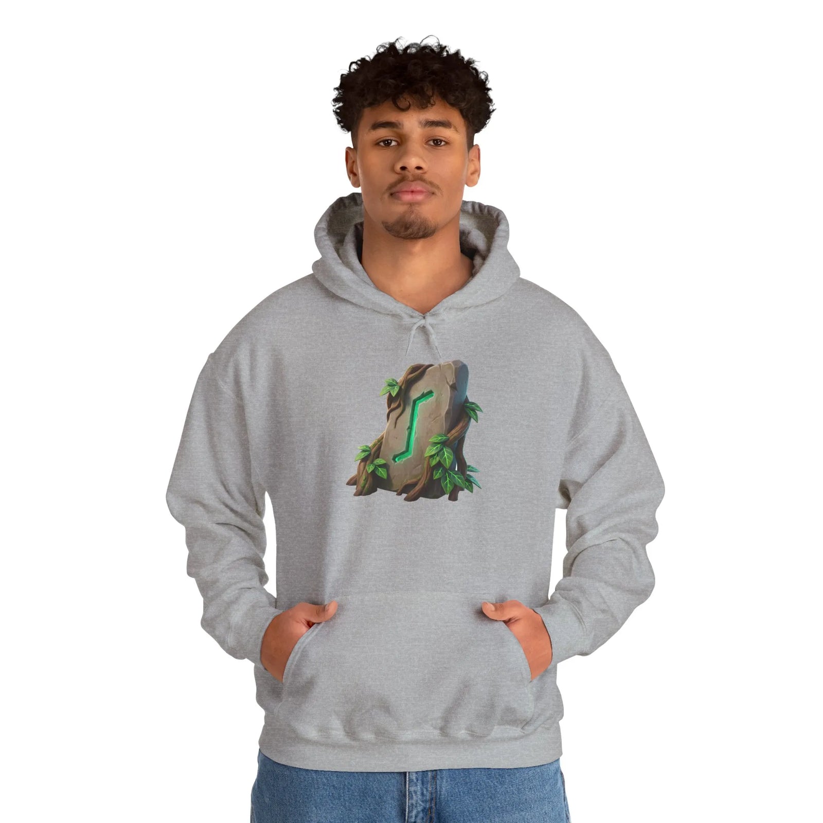 Eihwaz Rune Yggdrasil Tree Hoodie - Cozy Fleece Cotton Blend Pullover - Unisex White S-5XL