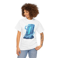 Glowing Isa Ice Rune T-Shirt - Heavy Cotton Classic Fit Tee - Unisex White