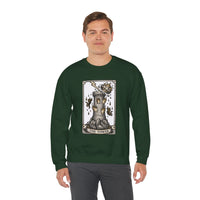The Tower Tarot Card Sweatshirt - Heavy Blend Fleece Crewneck - Unisex White