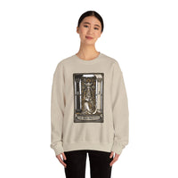 The High Priestess Tarot Card Sweatshirt - Heavy Blend Fleece Crewneck - Unisex White