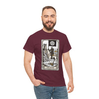Death Tarot Card Knight Graphic T-Shirt - Heavyweight 100% Cotton Classic Fit Tee - Unisex White