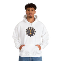 Alchemist Cat Sacred Geometry Hoodie - Soft Heavy Blend Pullover - Unisex White