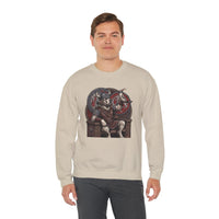 Viking Berserker Dogs Graphic Sweatshirt - Medium Weight Cotton Poly Crewneck - Unisex White
