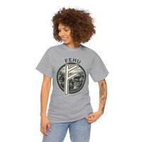 Fehu Rune Wealth Symbol T-Shirt - Heavy Cotton Classic Fit Tee - Unisex White