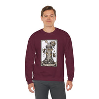 The Tower Tarot Card Sweatshirt - Heavy Blend Fleece Crewneck - Unisex White