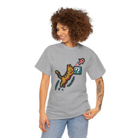 8-Bit Pixel Gaming Cats Graphic T-Shirt - Heavy Cotton Classic Fit Tee - Unisex White