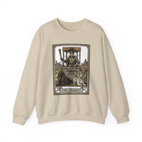 The Chariot Tarot Card Sweatshirt - Heavy Blend Cotton-Poly Crewneck - Unisex White