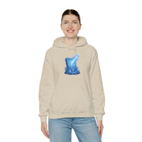 Tiwaz Tyr Sword Graphic Hoodie - Classic Fit Pouch Pocket Fleece - Unisex White