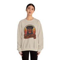 Rottweiler Retro Sunset Sweatshirt - Heavy Blend Fleece Crewneck - Unisex White