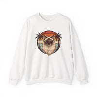 Ragdoll Cool Cat 70s Sunset Aviators Sweatshirt - Classic Fit Midweight Crewneck - Unisex White
