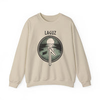Laguz Rune Water Lifeblood Sweatshirt - Heavy Blend Fleece Crewneck - Unisex White