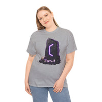 Perthro Rune Mystery Graphic T-Shirt - Heavy Cotton Classic Fit Crewneck Tee - Unisex White
