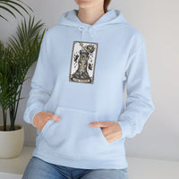 The Tower Tarot Card Hoodie - Heavy Blend Fleece Pullover - Unisex White