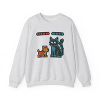 Pixel Gaming Dogs Boss Fight Sweatshirt - Heavy Blend Fleece Crewneck - Unisex White