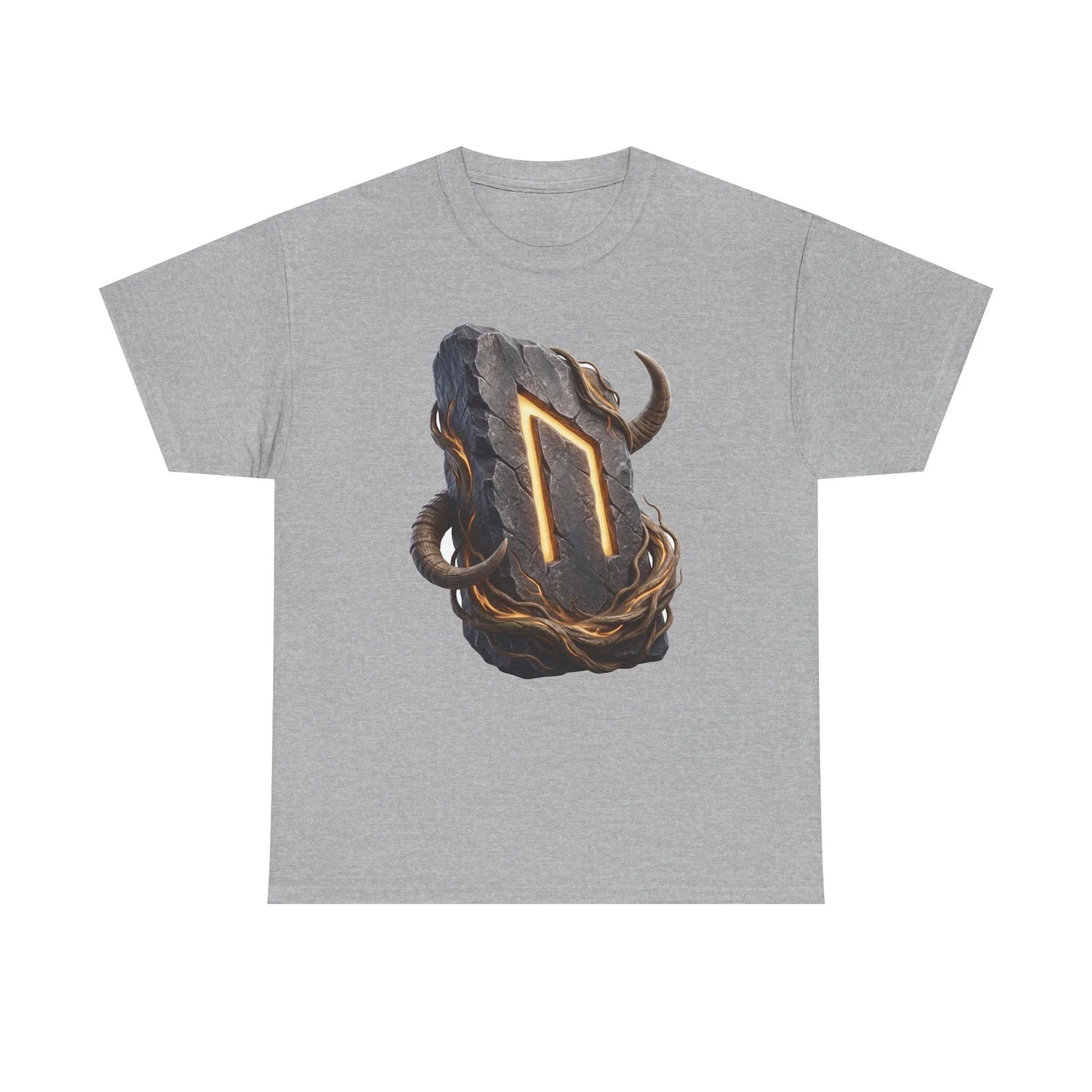 Uruz Rune Wild Ox Strength T-Shirt - Heavy Cotton Classic Fit Tee - Unisex White