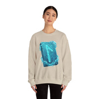 Laguz Water Rune Symbol Sweatshirt - Heavy Blend Crewneck Fleece - Unisex Ash Gray