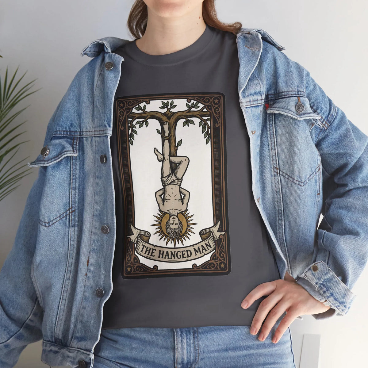 The Hanged Man Tarot Card T-Shirt - Heavy Cotton Classic Fit Tee - Unisex White