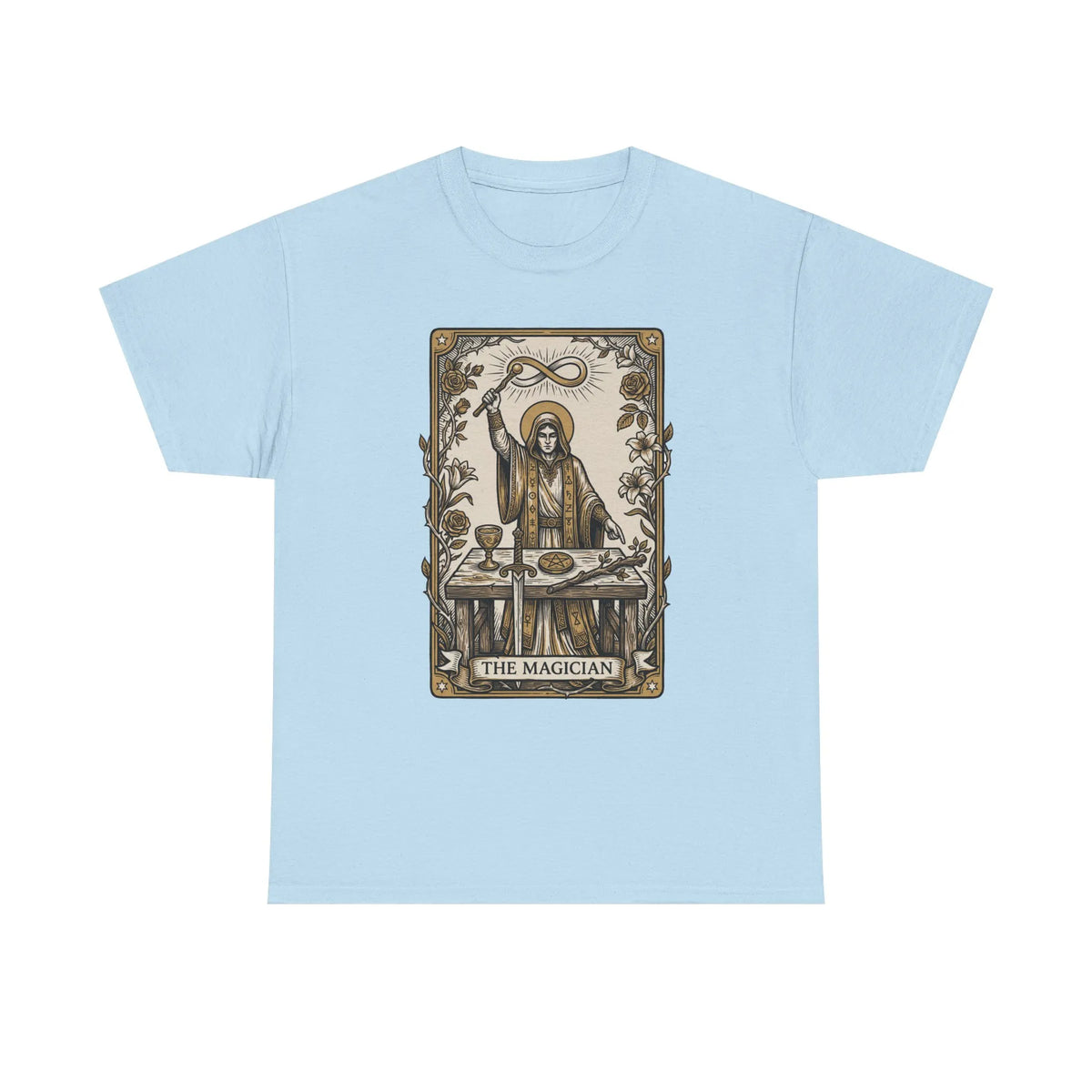 The Magician Tarot Card T-Shirt - Heavyweight 100% Cotton Classic Tee - Unisex White