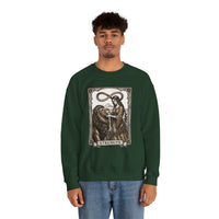 Strength Tarot Card Sweatshirt - Heavy Blend Crewneck Fleece - Unisex White