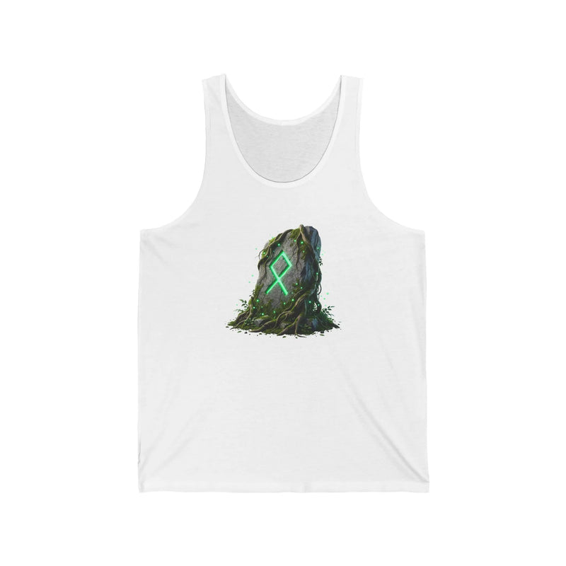 Othala Rune Stone Graphic Tank Top - Lightweight Cotton Jersey Retail Fit - Unisex Athletic Heather