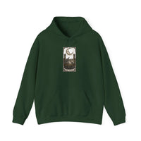 Moon Tarot Card Graphic Hoodie - Soft Fleece Blend Pullover - Unisex Ash