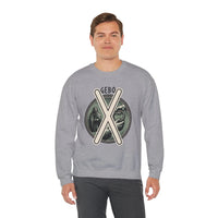Gebo Rune Gift Cycle Graphic Sweatshirt - Heavyweight Cotton Blend Crewneck - Unisex White
