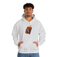 Kenaz Rune Torch Flame Hoodie - Soft Fleece Pullover Hoodie - Unisex White