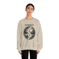 Sowulo Rune Sun Compass Sweatshirt - Heavy Blend Crewneck Fleece - Unisex White