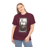 Moonlight Wolves Tarot Graphic T-Shirt - Heavy Cotton Classic Fit Crewneck - Unisex White