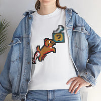 8-Bit Pixel Gaming Dogs T-Shirt - Heavy Cotton Classic Fit Tee - Unisex White