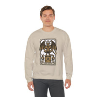 Devil Tarot Card Graphic Sweatshirt - Heavy Blend Fleece Crewneck - Unisex White