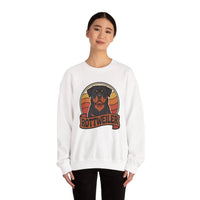 Rottweiler Retro Sunset Sweatshirt - Heavy Blend Fleece Crewneck - Unisex White