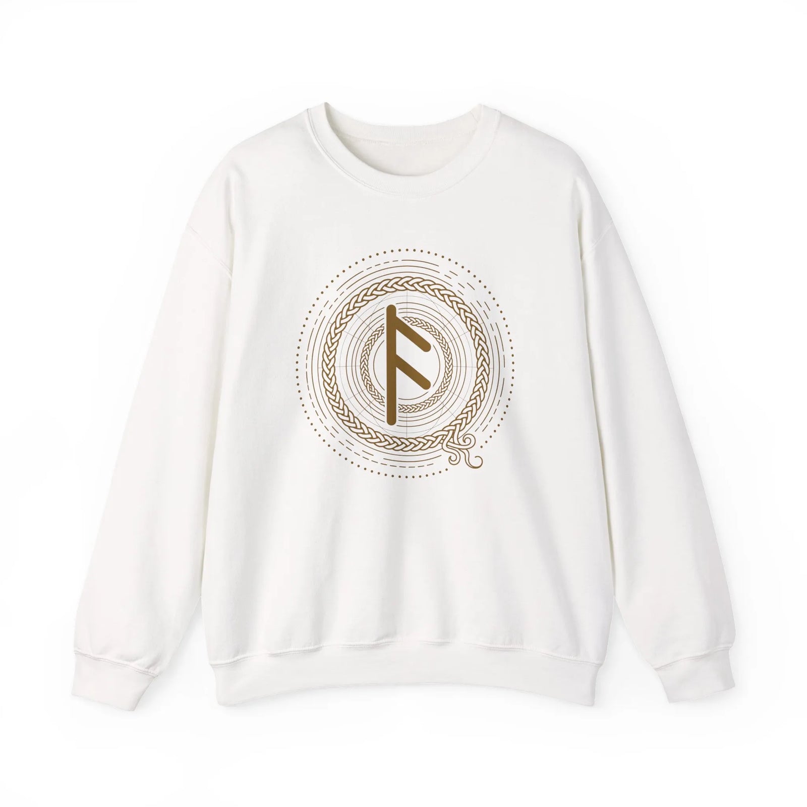 Ansuz Rune Divine Speech Sweatshirt - Heavy Blend Fleece Crewneck - Unisex White