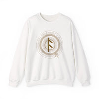 Ansuz Rune Divine Speech Sweatshirt - Heavy Blend Fleece Crewneck - Unisex White