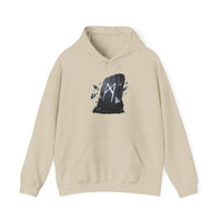 Mannaz Rune Humanity Reflection Hoodie - Heavyweight Fleece Pullover - Unisex White